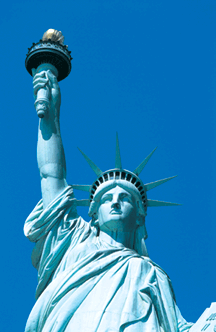 Het Vrijheidsbeeld, symbool voor de Amerikaanse vrijheid en democratie